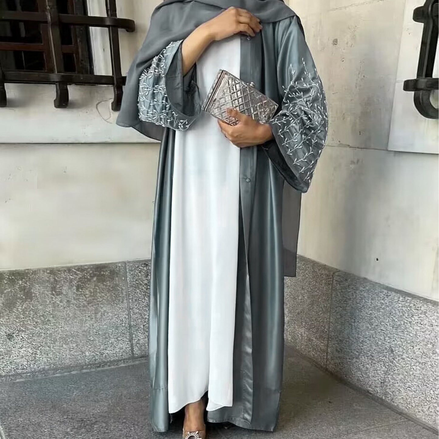 2023 Party Daily Solid Color Handmade Beading Dress Robe