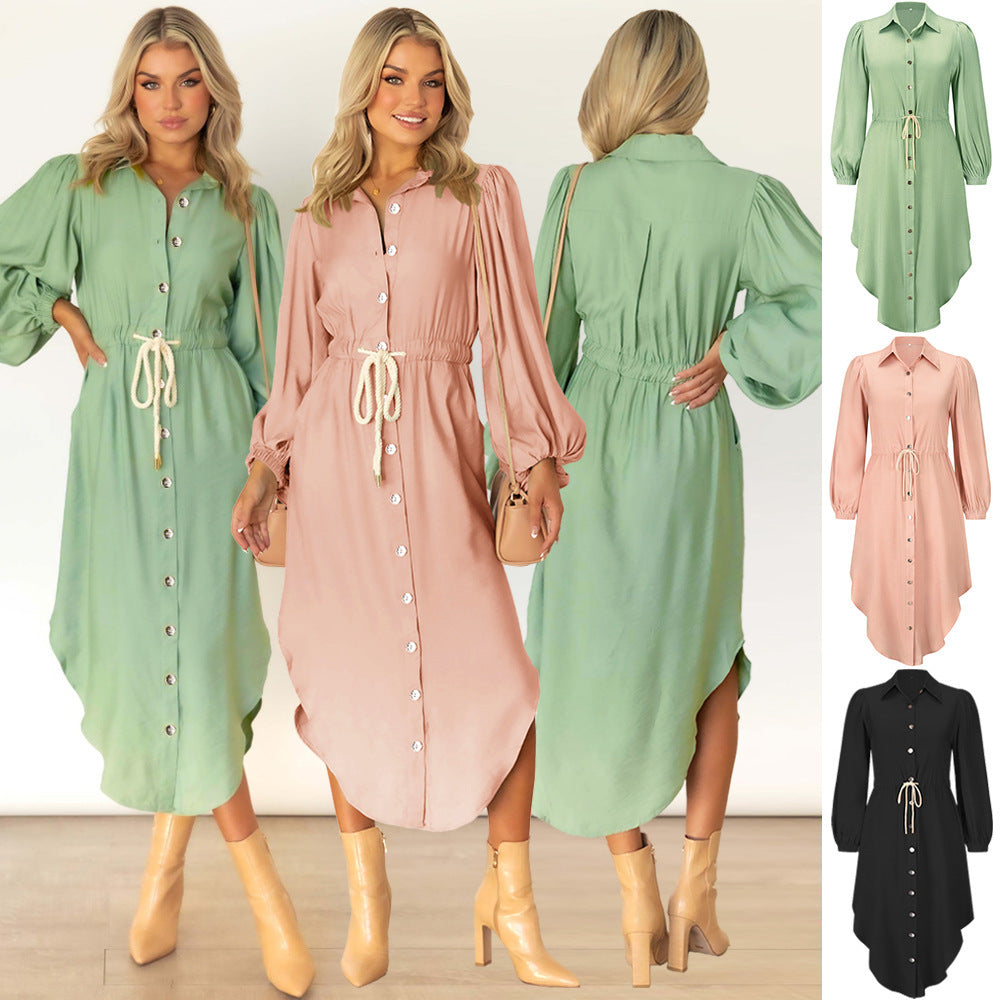 Women's Fashion Temperament Mid-length Shirt Dress