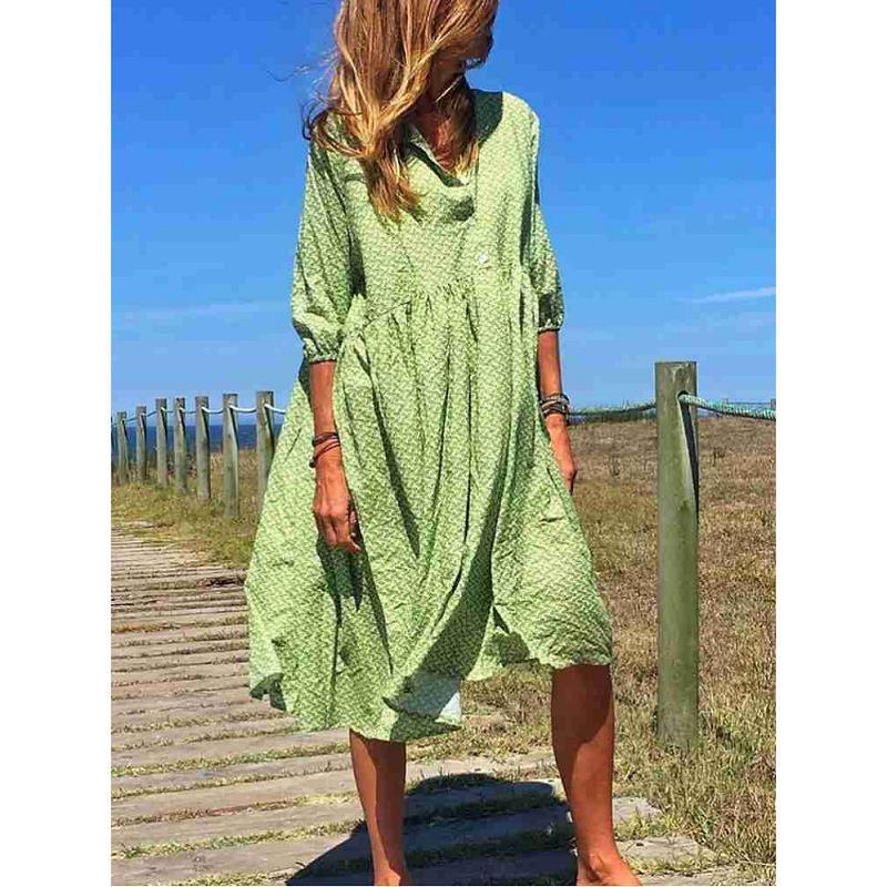 Long sleeve V-neck dress