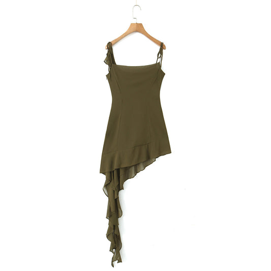 Layered Asymmetric Sling Dress Women's