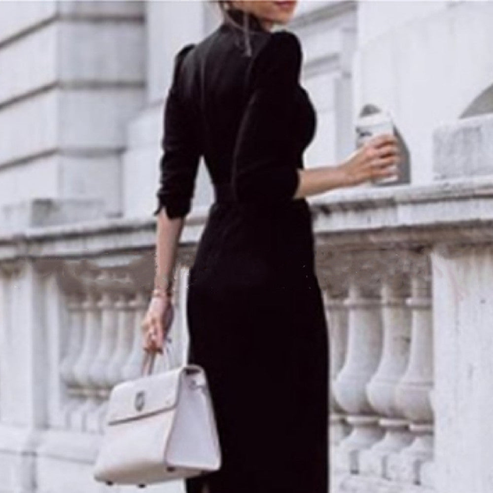 Business Wear Temperament Goddess Style Dress Women's Spring And Autumn Fashion Half Sleeve