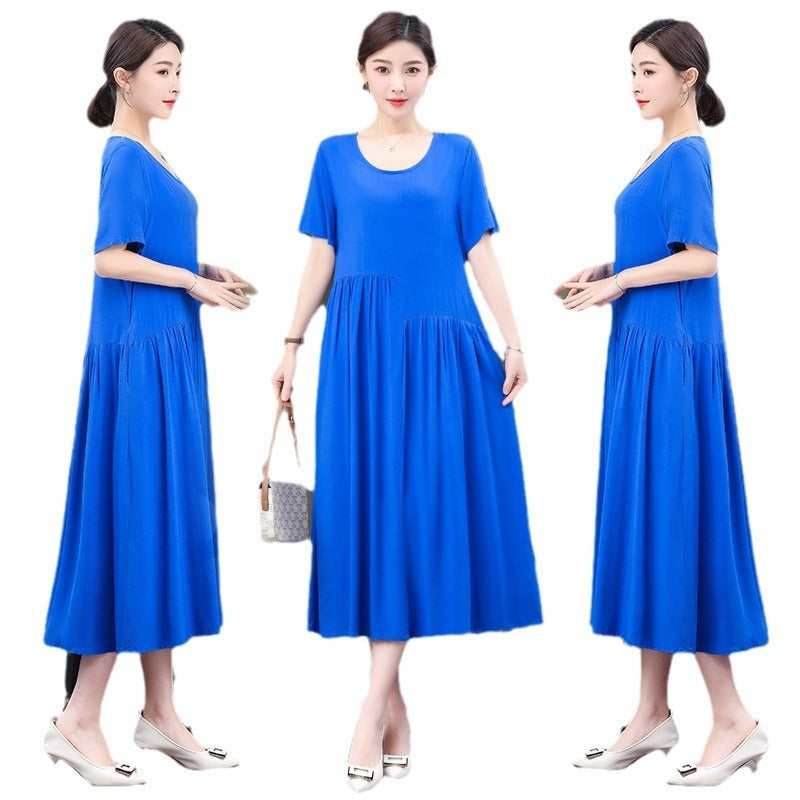 Solid Color New Noil Poplin Dress Summer Fashion Outdoor