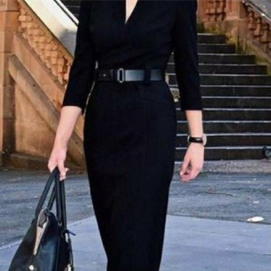 Business Wear Temperament Goddess Style Dress Women's Spring And Autumn Fashion Half Sleeve