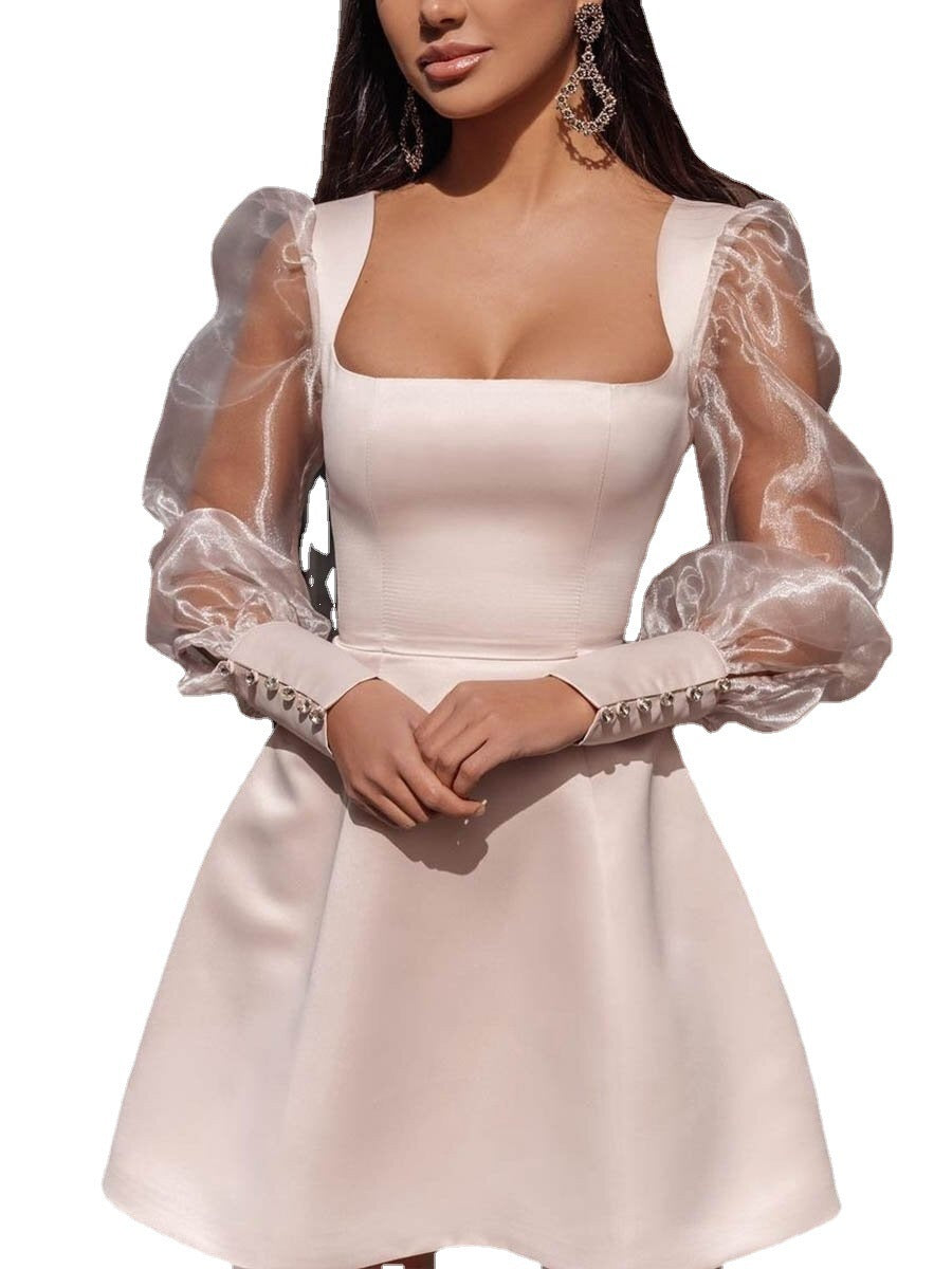 Women's Fashion Multi-color Mid-length Dress