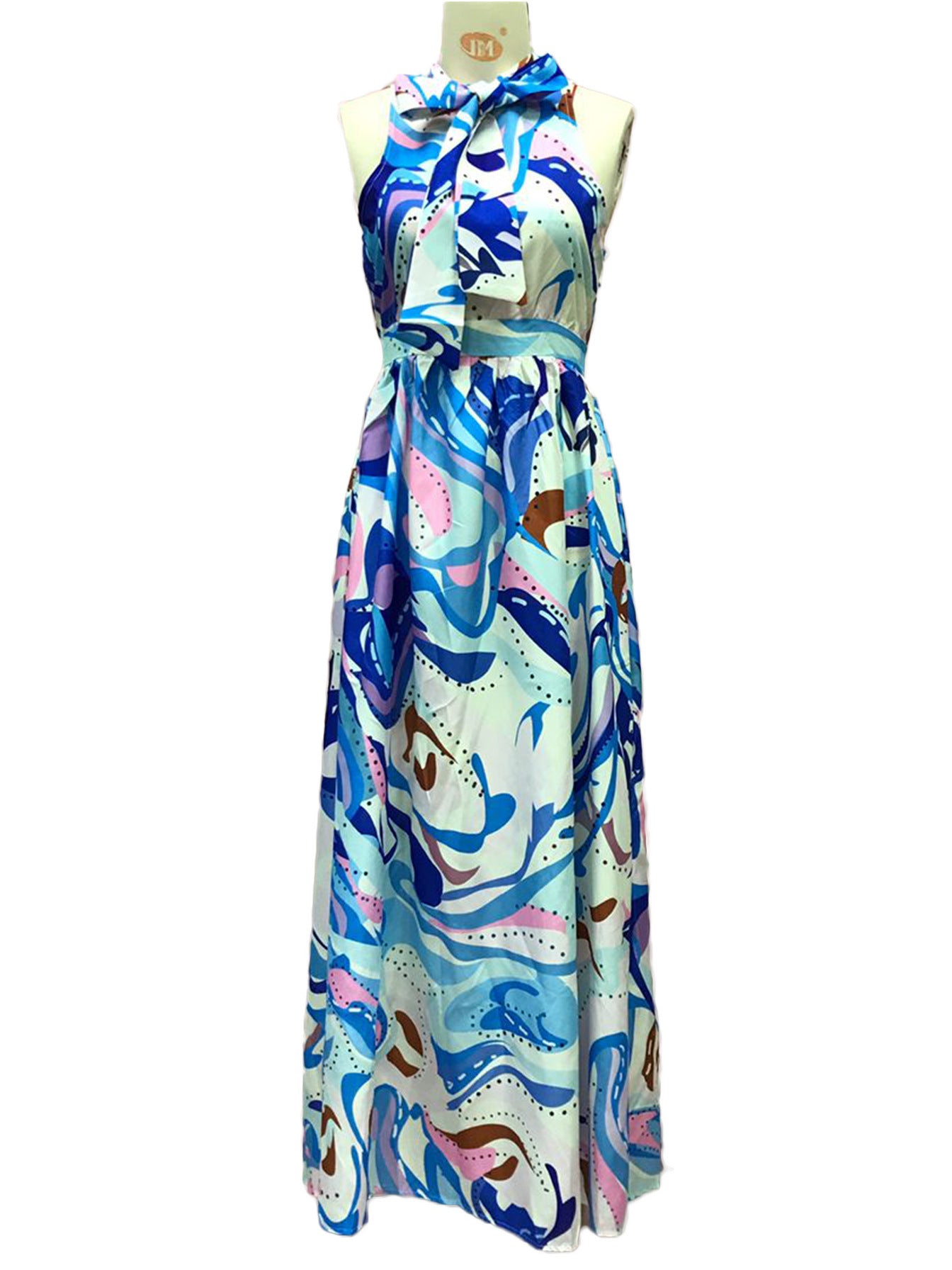 Women's French Dress Chiffon Strap Type Blue