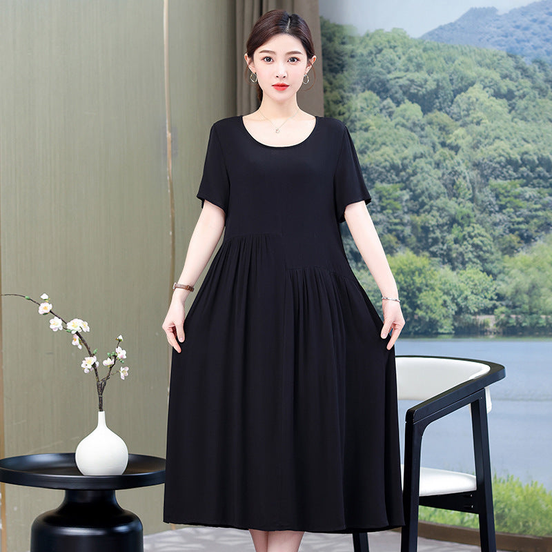 Solid Color New Noil Poplin Dress Summer Fashion Outdoor