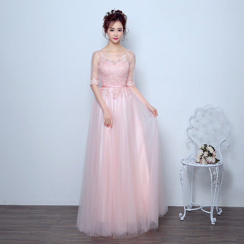 Mid-length Champagne Sister Group Dress
