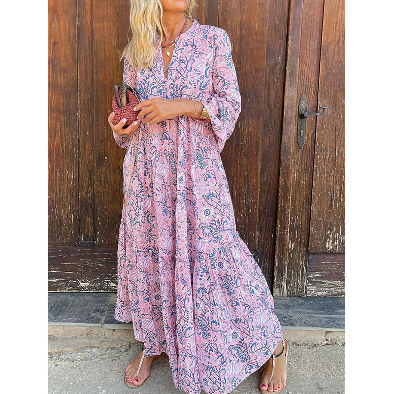 Women's Fashion Loose V-neck Dress
