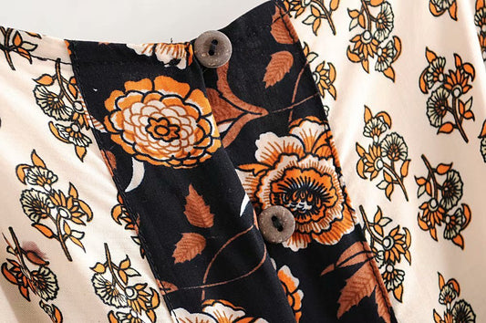 Boho-Chic Cotton Spaghetti Strap Dress – Effortless Summer Style