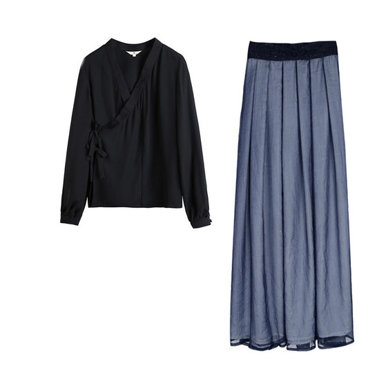 Women's Fashion Casual Vintage Dresses Two-piece