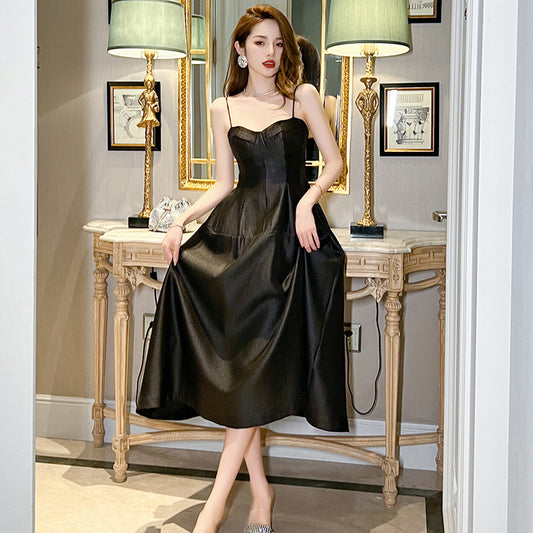 Women's Long Large Hem Off-the-shoulder Sling Dress