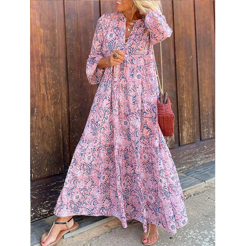 Women's Fashion Loose V-neck Dress