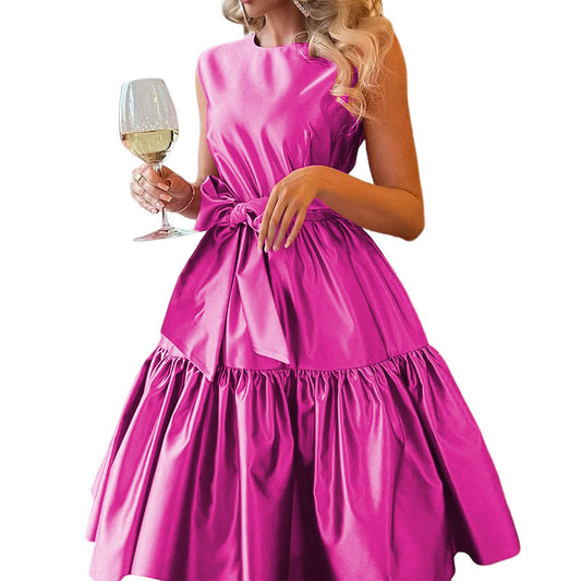 Women's Fashionable Round Neck Sleeveless Dress