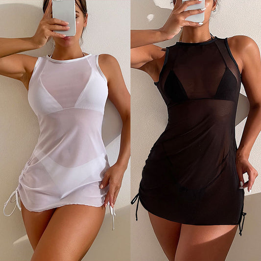 Ladies' Mesh See-through Swimsuit Sheath Dress