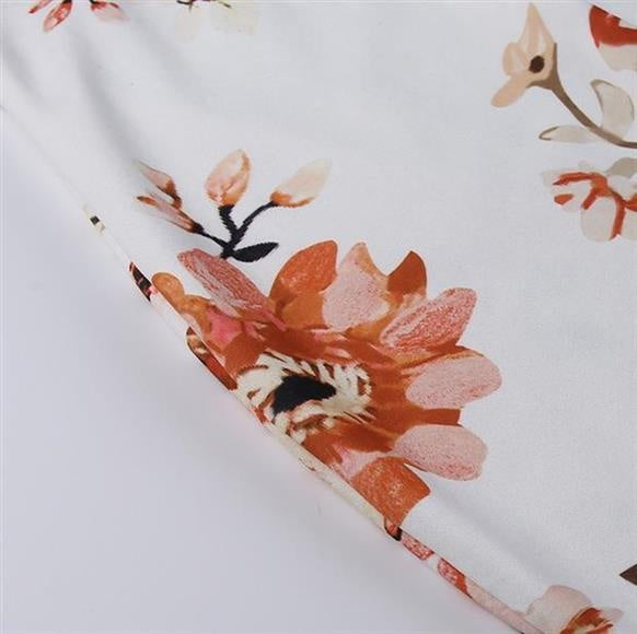 New Women's Sling Deep V Bag Hip Print Dress