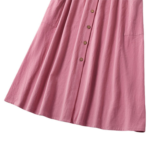 Pure Color Sling Dress Mother And Daughter Parent-child Wear