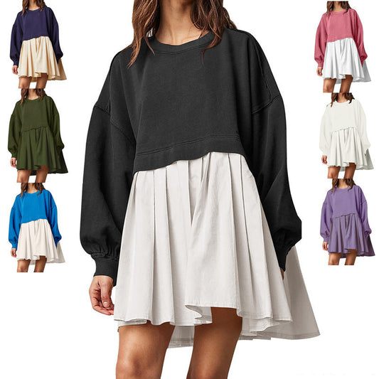 Sweater Dress Autumn And Winter New Women's Fake Two Pieces