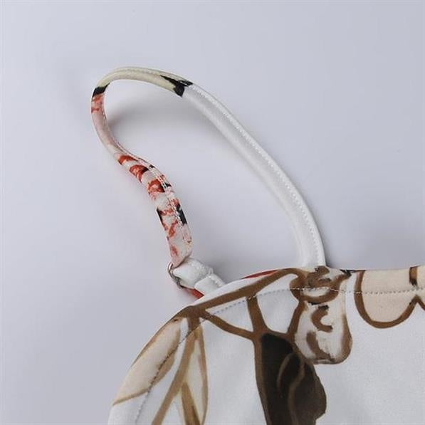 New Women's Sling Deep V Bag Hip Print Dress