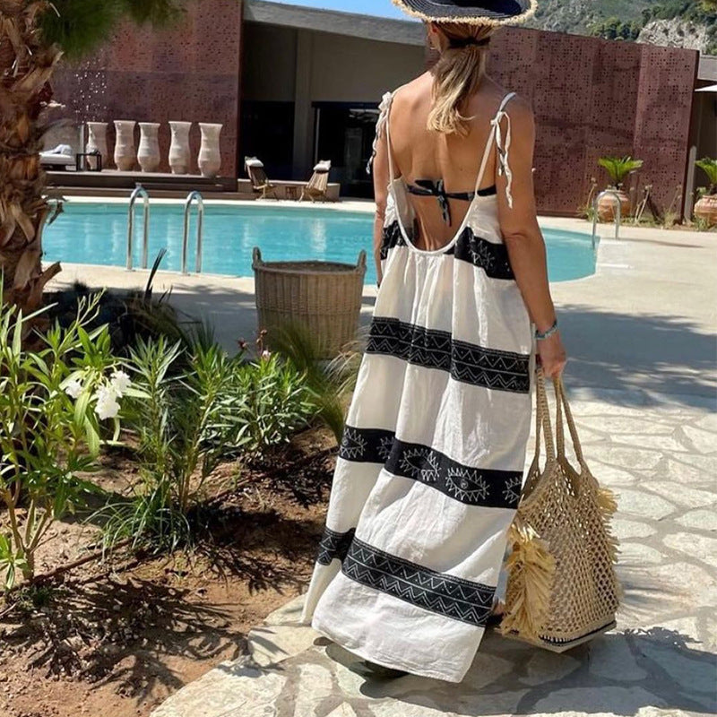 Women's Fashion Mid-length Printing Slip Dress