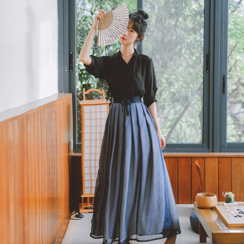 Women's Fashion Casual Vintage Dresses Two-piece
