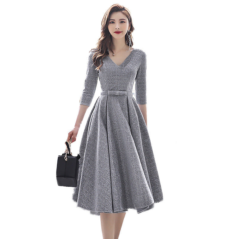 Women's Fashion Temperament Mid-length Birthday Dress