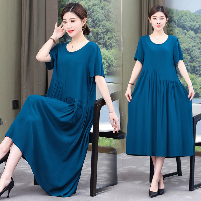 Solid Color New Noil Poplin Dress Summer Fashion Outdoor