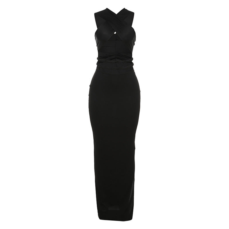 Women's Fashion Cross Stitching Hollow Backless Dress